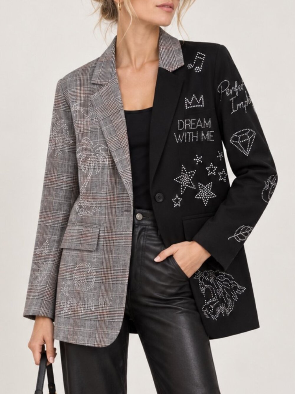 Me369 Morgan Jacket Blazer in Black Check